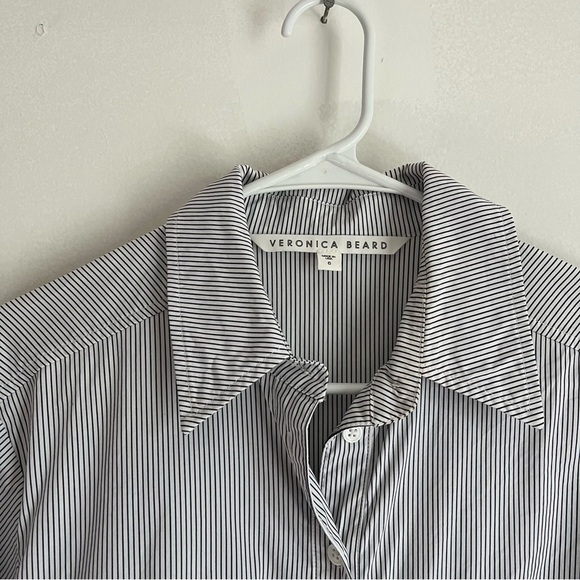 Veronica Beard Asymmetrical Button-Down Top/Tunic - Size 6, Cotton Blend, Dress - Picture 5 of 10